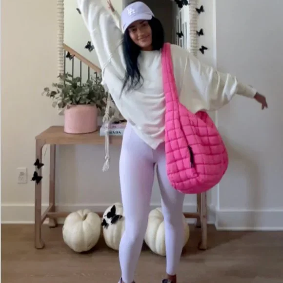 Free People FP Movement Quilted Carryall Pink Bubblegum  - FACTORY SEALED - Picture 11 of 16